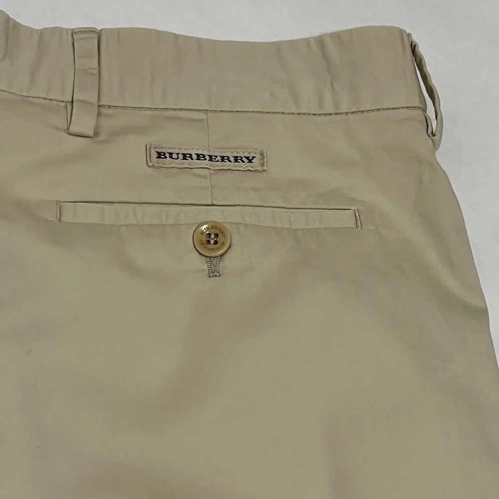 Burberry Golf Pleated Khaki Shorts Cotton Classic Fit Men Size 36 Excellent Cond